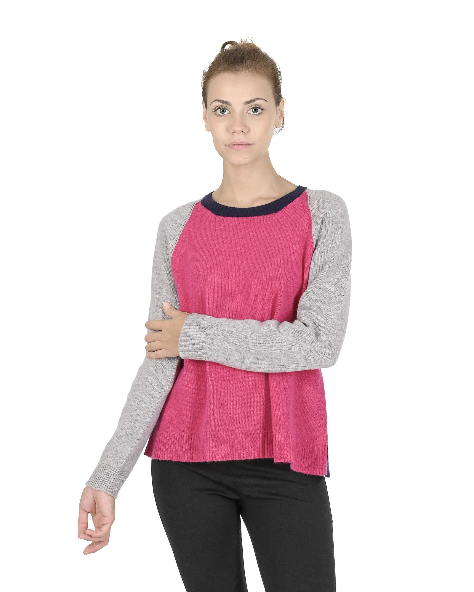 Round Neck Cashmere Sweater - Multicolor