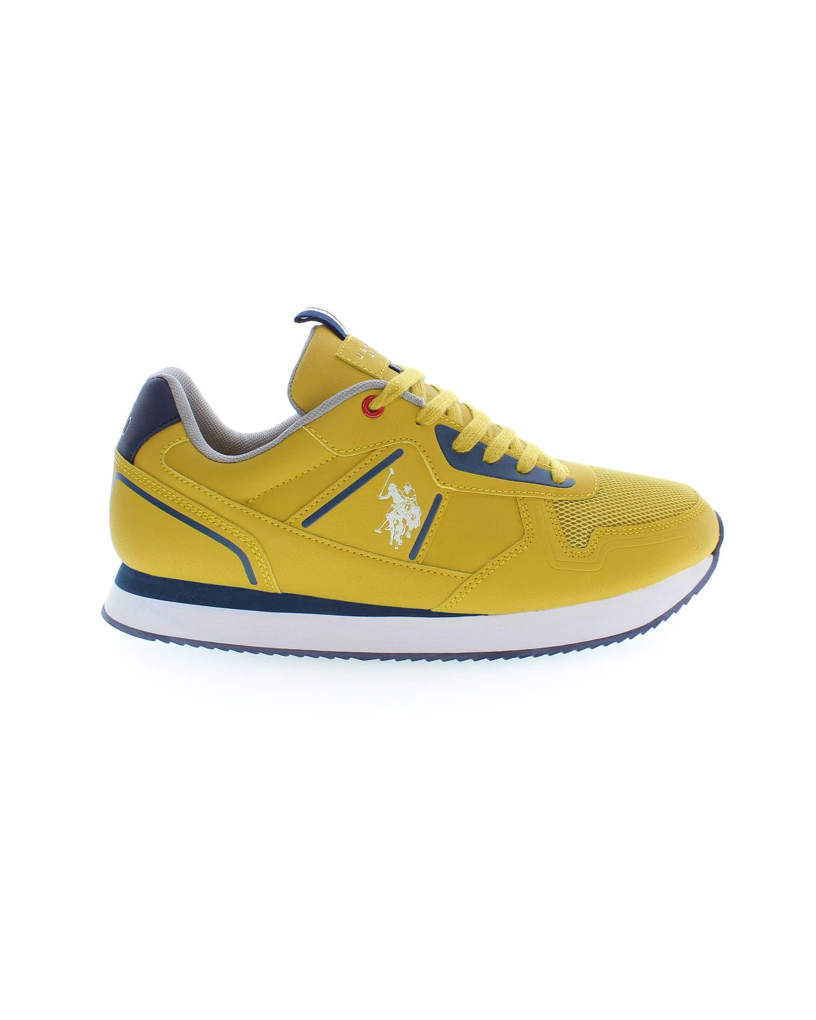 Polyester Sneaker with Contrasting Details and Logo - Yellow