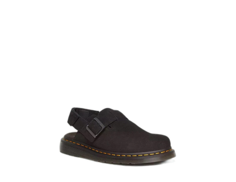 Leather Sandals with Buckle Fastening - Black