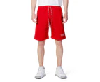 Lace-Up Cotton Shorts - Red