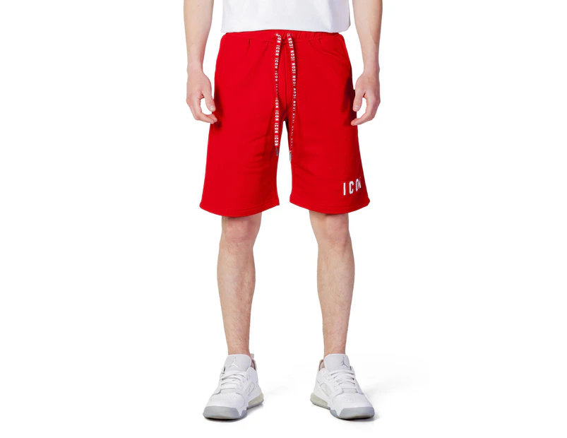 Lace-Up Cotton Shorts - Red