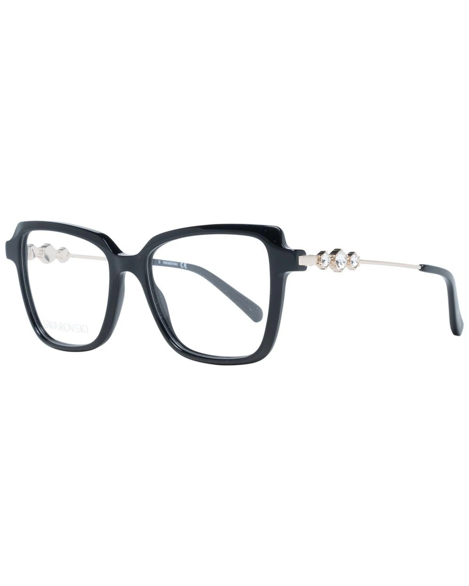 Black Square Plastic Frame Glasses - Black