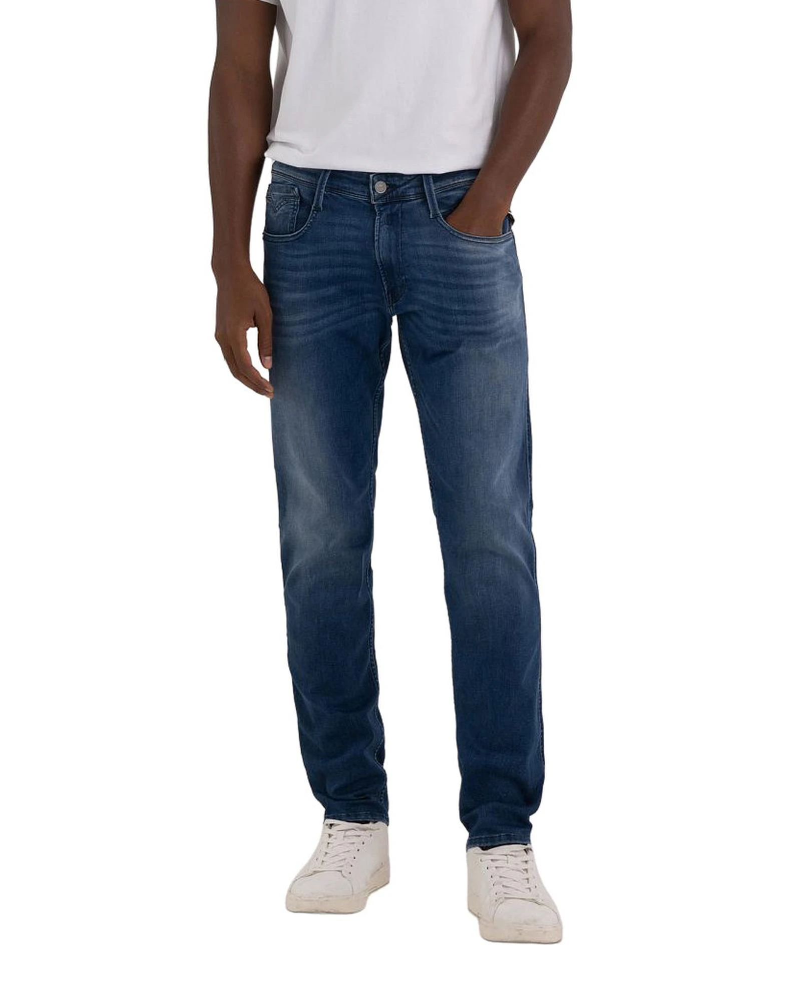 Zip and Button Jeans - Blue