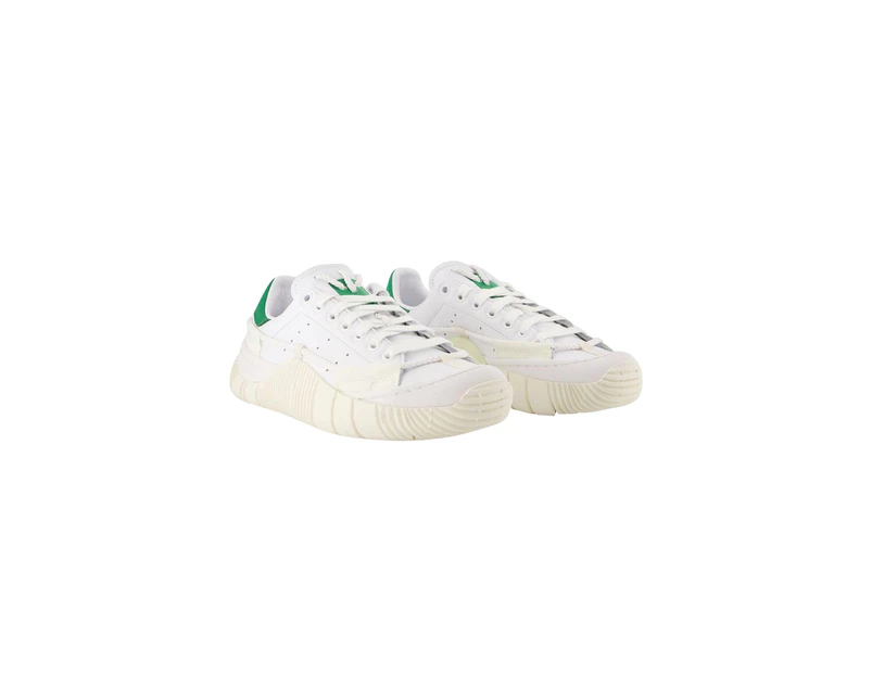 Scuba Stan Craig Green Sneakers in White Leather - White