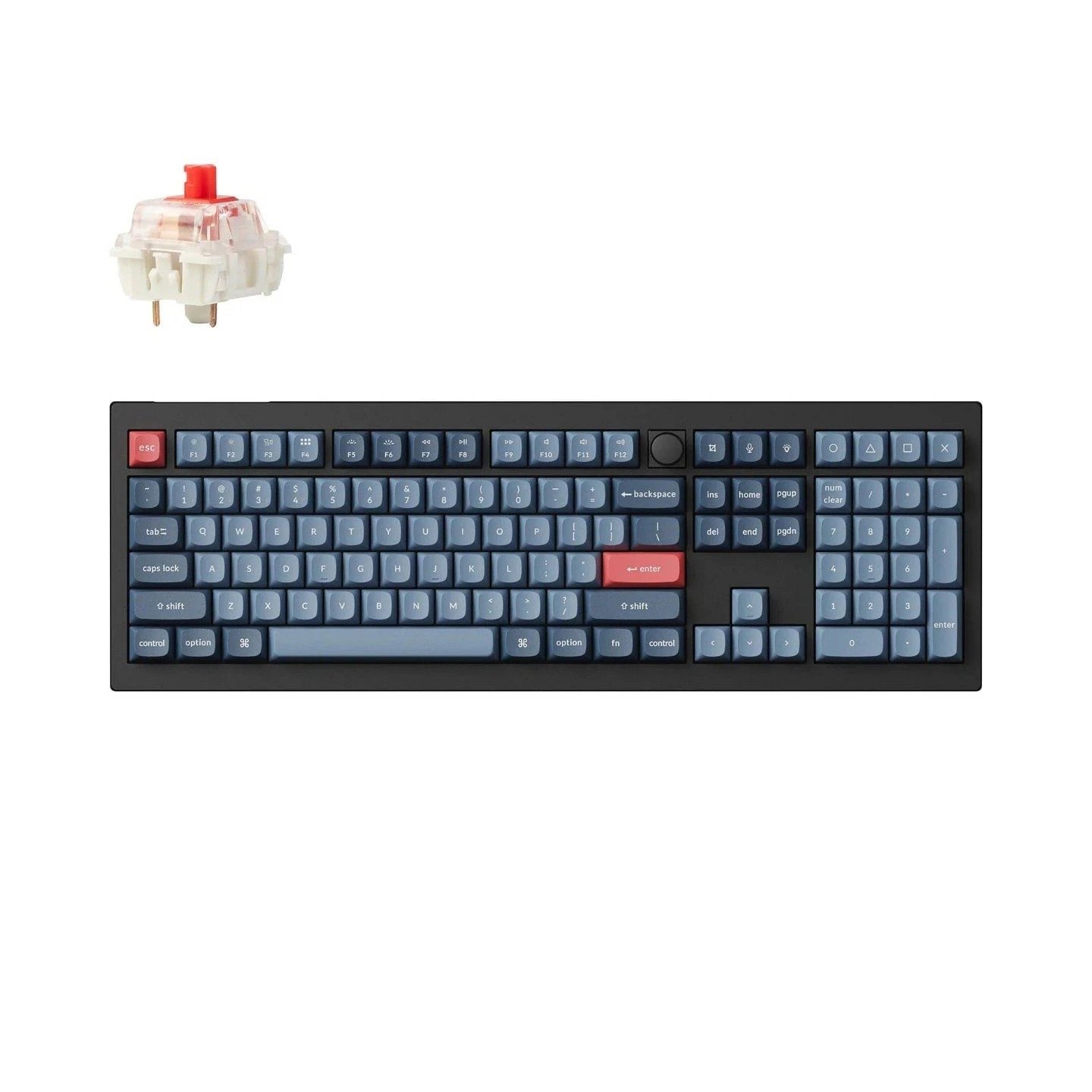 Keychron V6 Max QMK/VIA Wireless Black Custom Mechanical Keyboard - Red Switch [KBKCV6MD1]