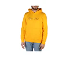 Regular-fit Long Sleeve Cotton Sweatshirt with Fixed Hood - Yellow