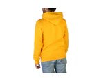 Regular-fit Long Sleeve Cotton Sweatshirt with Fixed Hood - Yellow