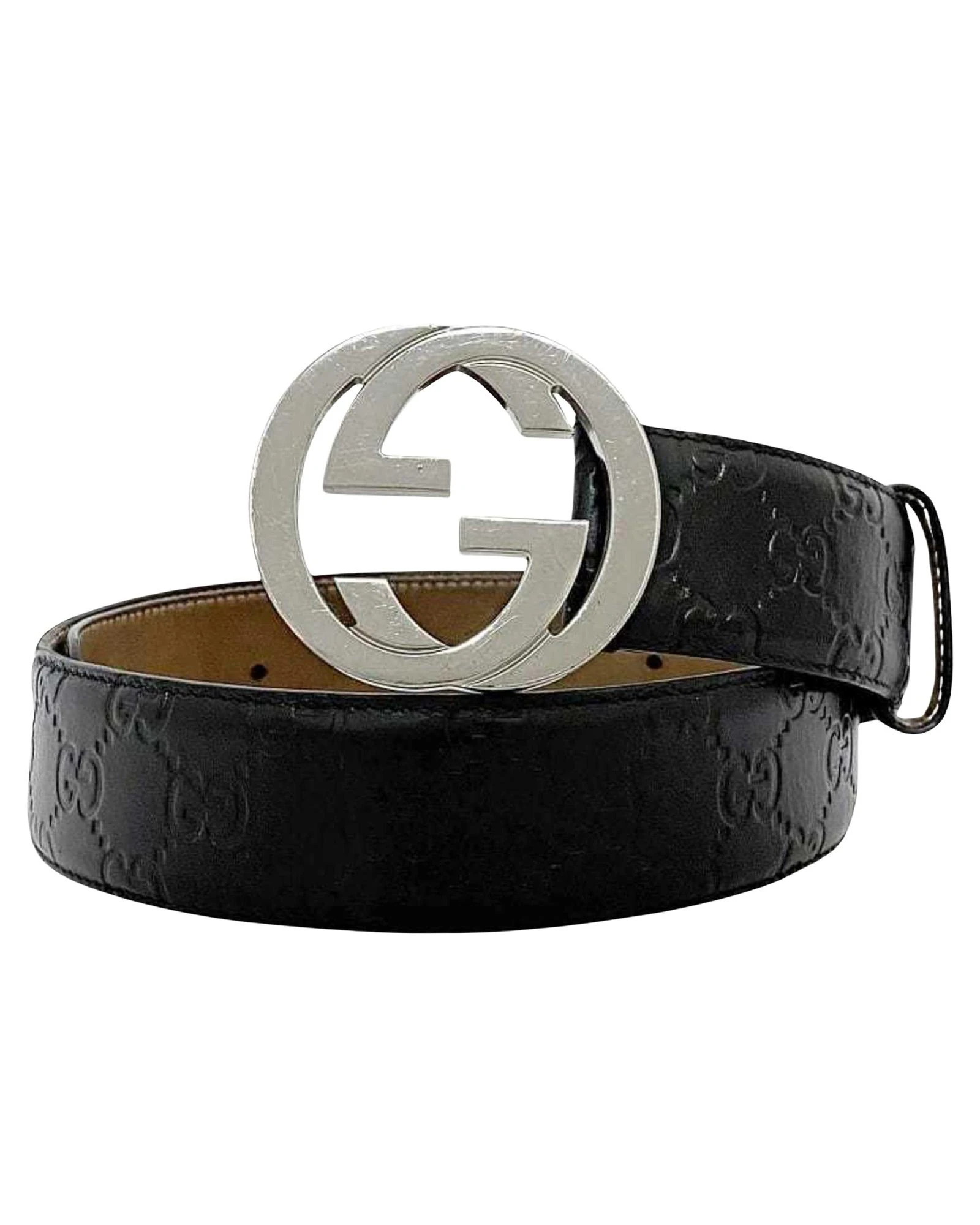 Designer - Pre-loved Leather and Metal GG Signature Belt