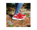 Fabric Upper Sneakers with Rubber Sole - Red