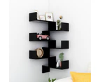 vidaXL Wall Corner Shelves 2 pcs Black 40x40x50 cm Engineered Wood