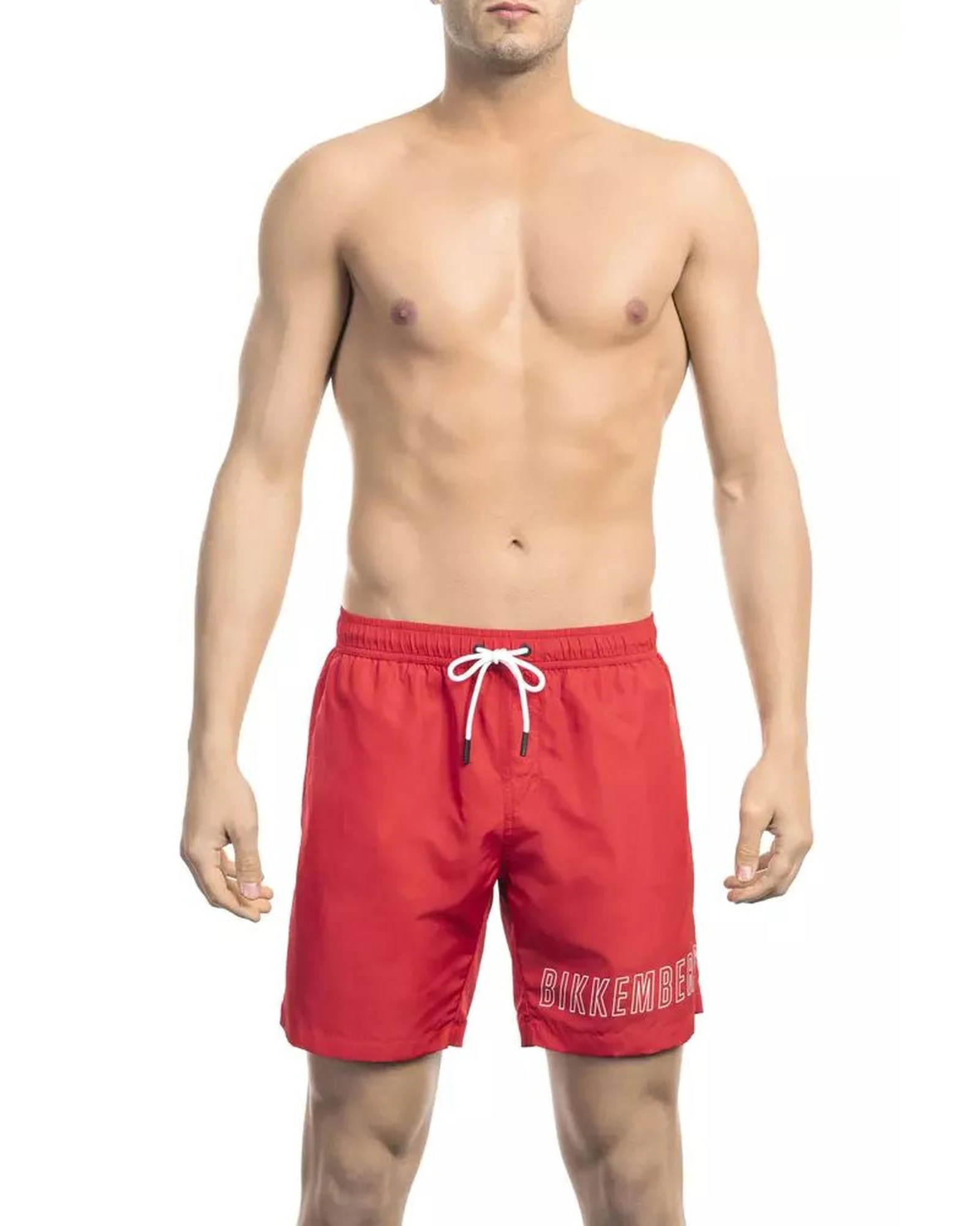 Bikkembergs Chic Red Swim Shorts with Print Detail - XL