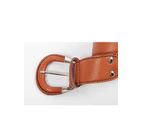 Leather Belt with Detailing - Brown