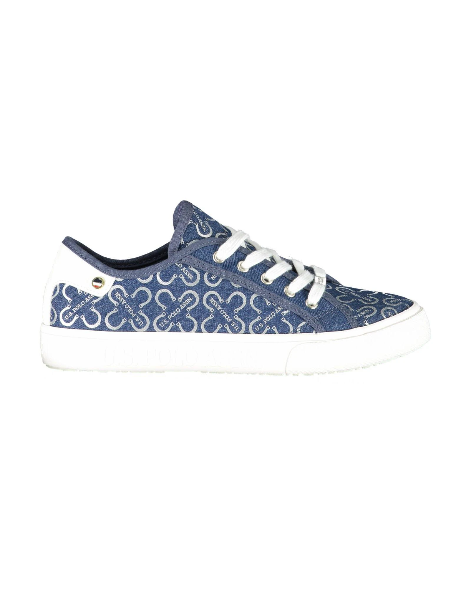 Polyester Sneaker with Laces and Contrasting Details - Blue