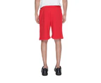 Printed Cotton Shorts with Front Pockets - Red