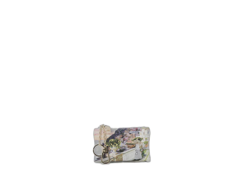 Printed Faux Leather Zip Wallet - Green