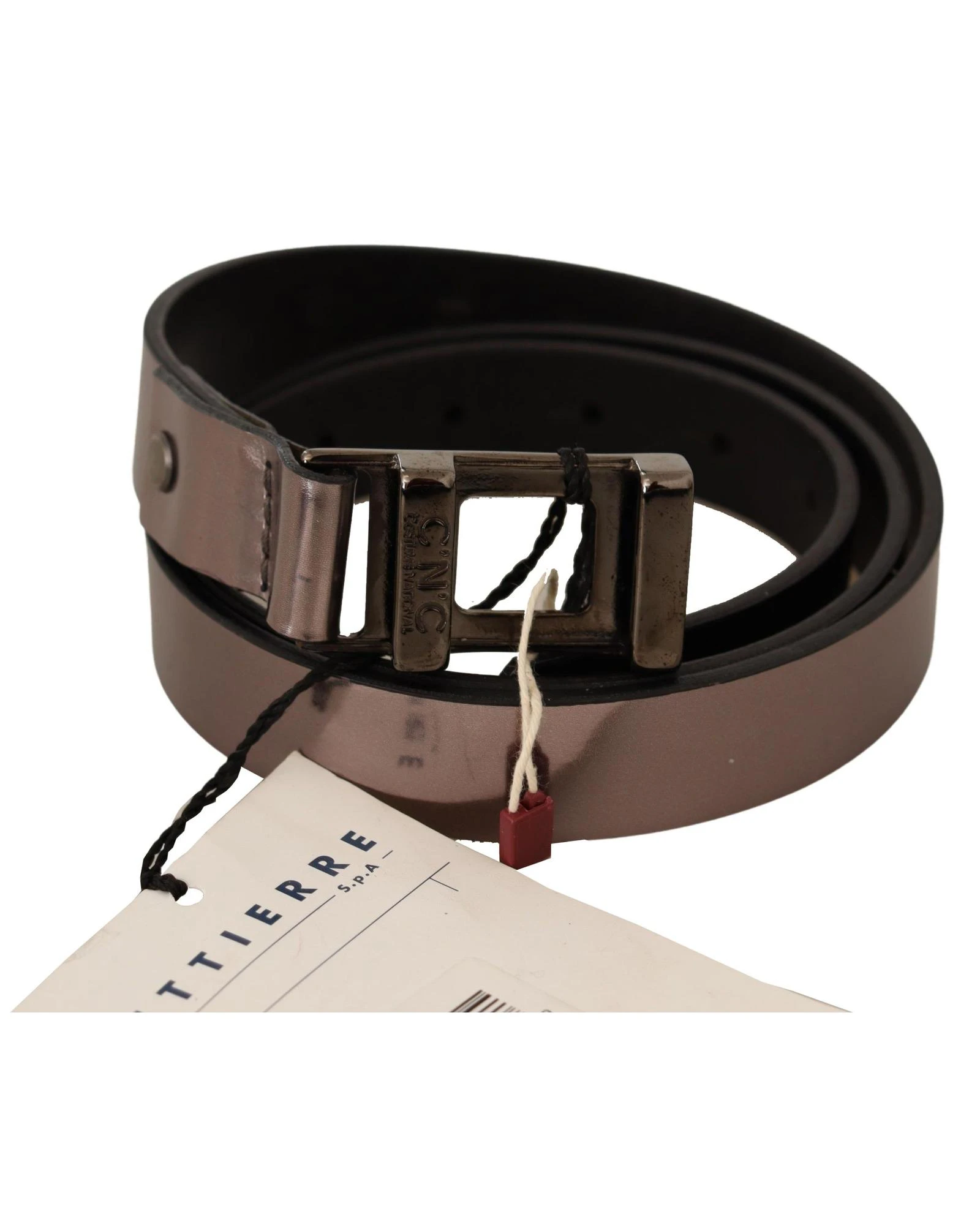 Costume National Leather Fashion Belt with Bronze Hardware - Pink