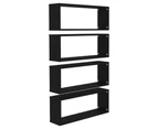 vidaXL Wall Cube Shelves 4 pcs Black 60x15x23 cm Engineered Wood