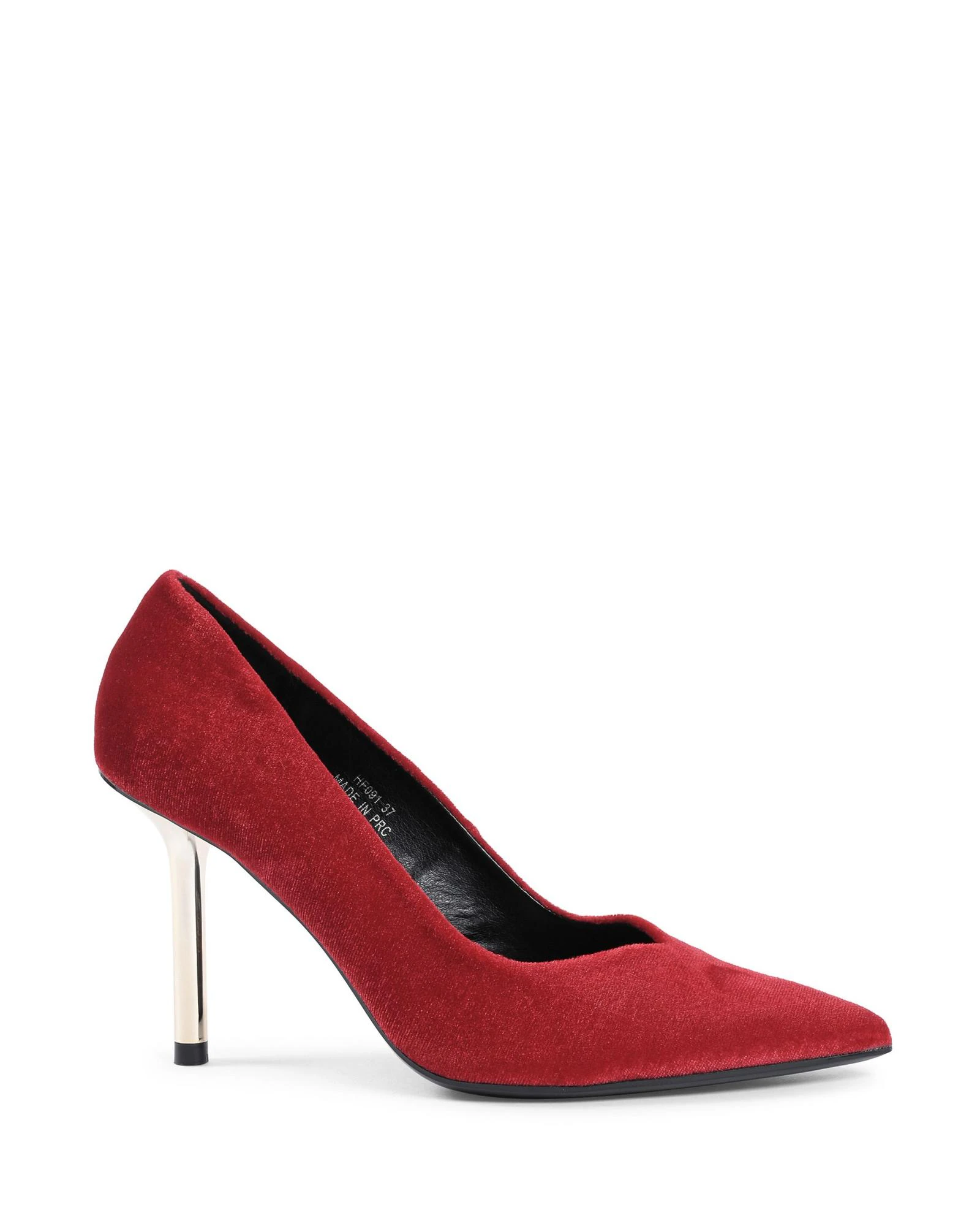 Red Fabric High-Heeled Pump - Red