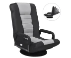 Swivel Floor Sofa Lounge Folding Chair Adjustable Recliner Chaise Armchair Gaming Home Office,Grey