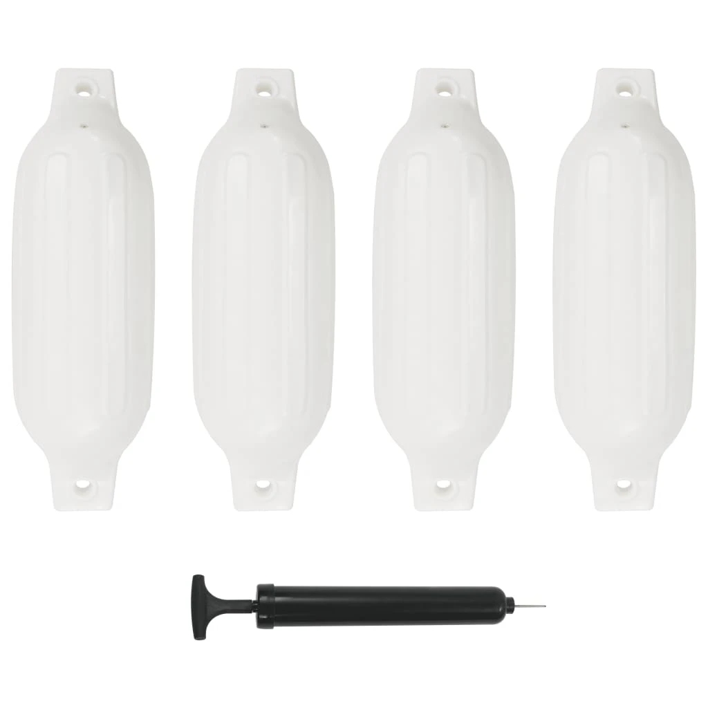 vidaXL Boat Fender 4 pcs White 41x11.5 cm PVC