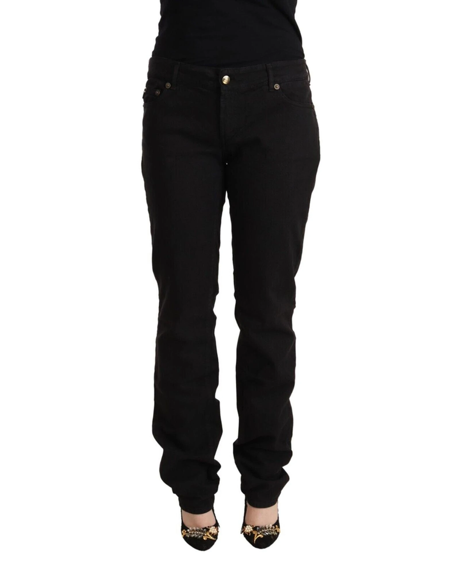 Slim Fit Black Just Cavalli Jeans with Logo Details - Black