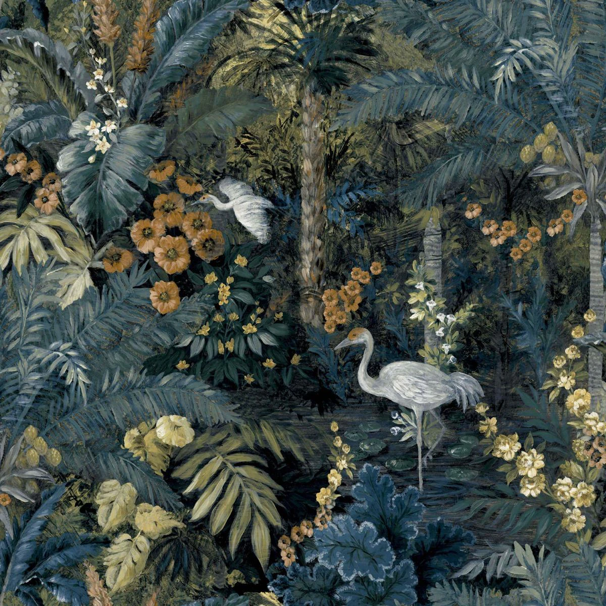 Holden Décor Outside In Jungle Paradise Wallpaper (Navy) - AG448