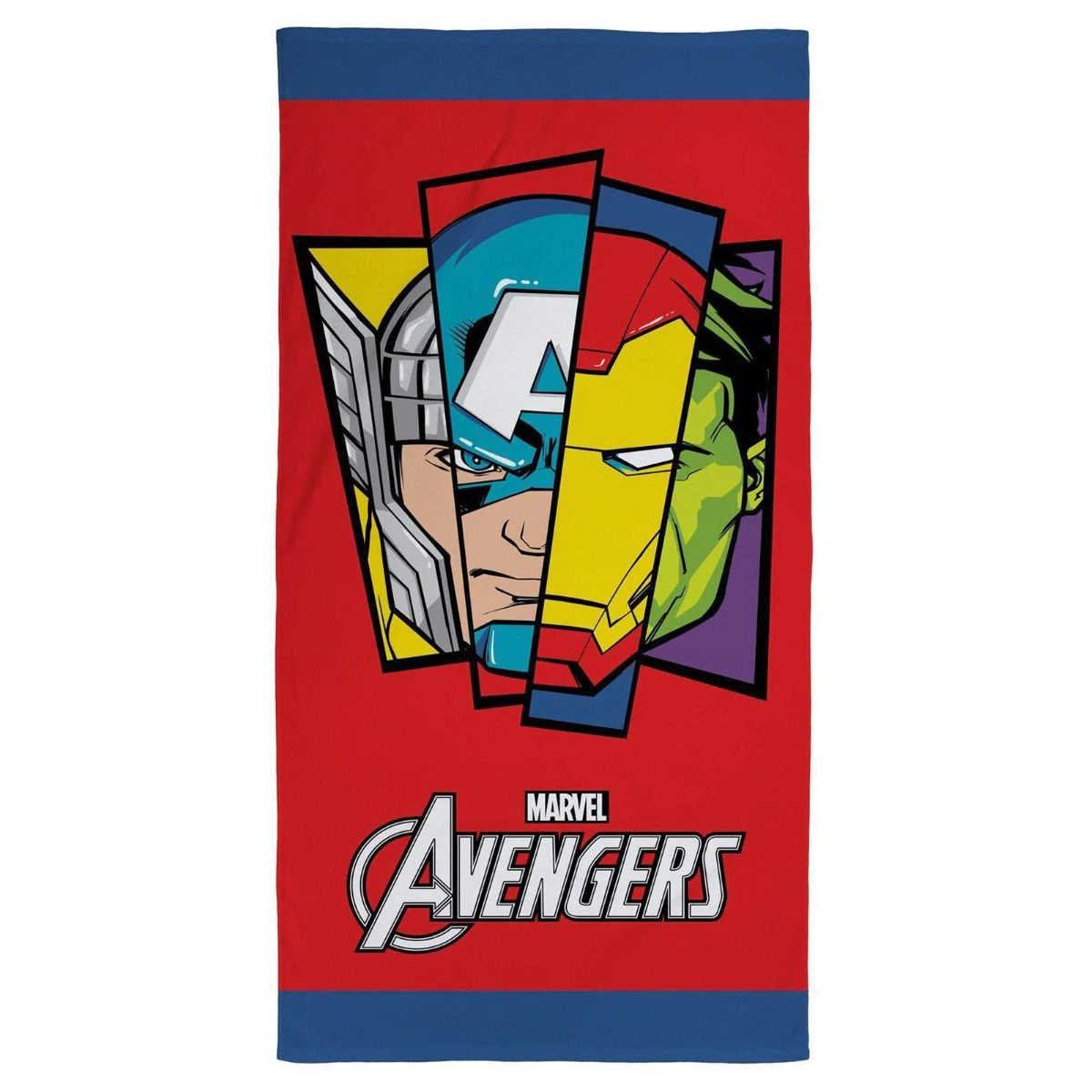 Marvel Avengers Badge Cotton Beach Towel (Red/Multicoloured) - AG3226