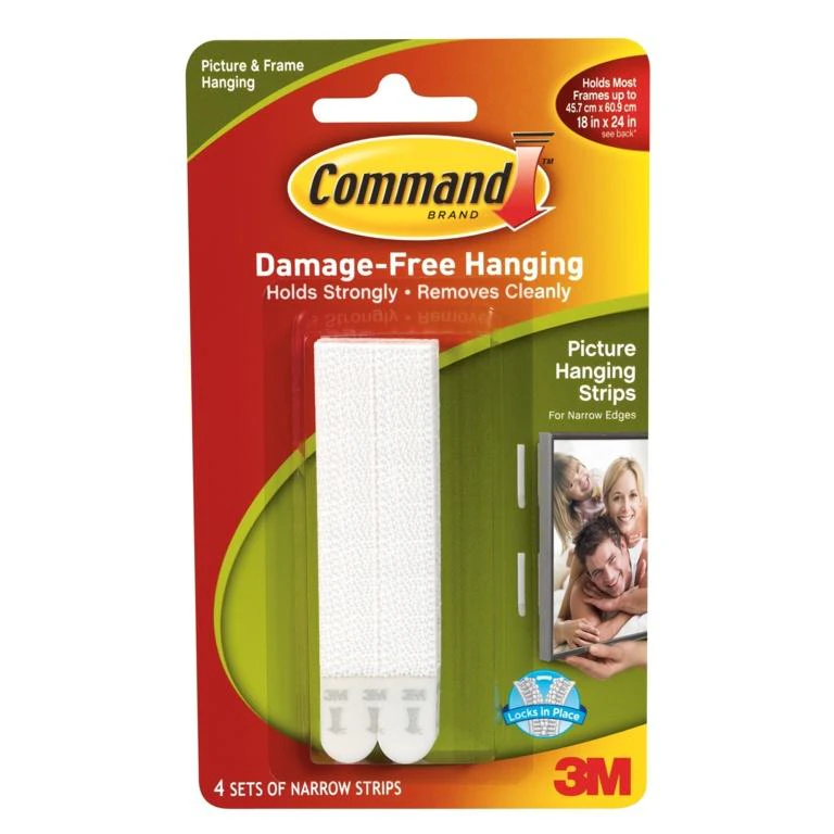 Command Narrow Picture Strips (Pack of 4) (White) - ST1528