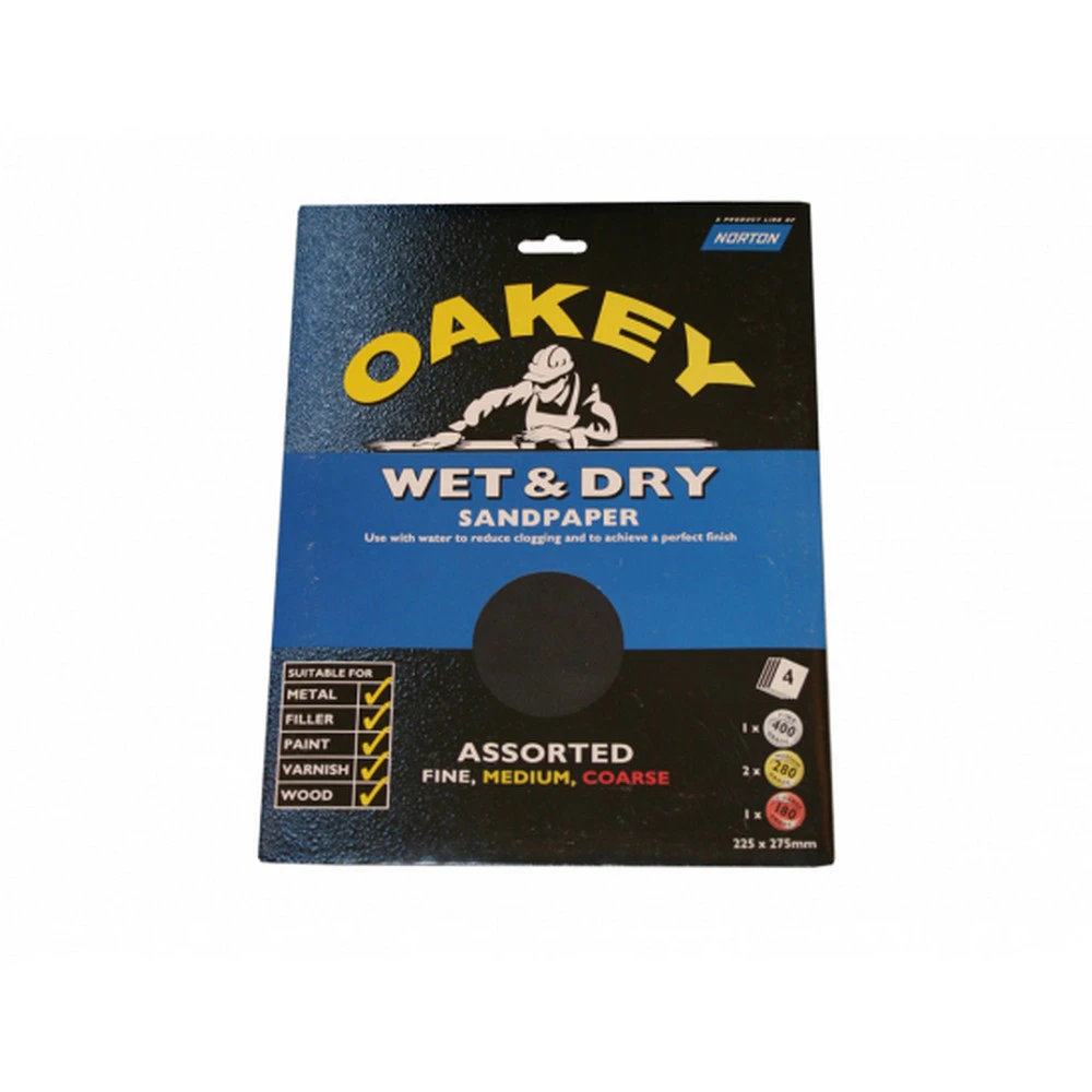 Norton Oakey Flexible Wet And Dry Sandpaper (Pack Of 4) (Black) - ST6321