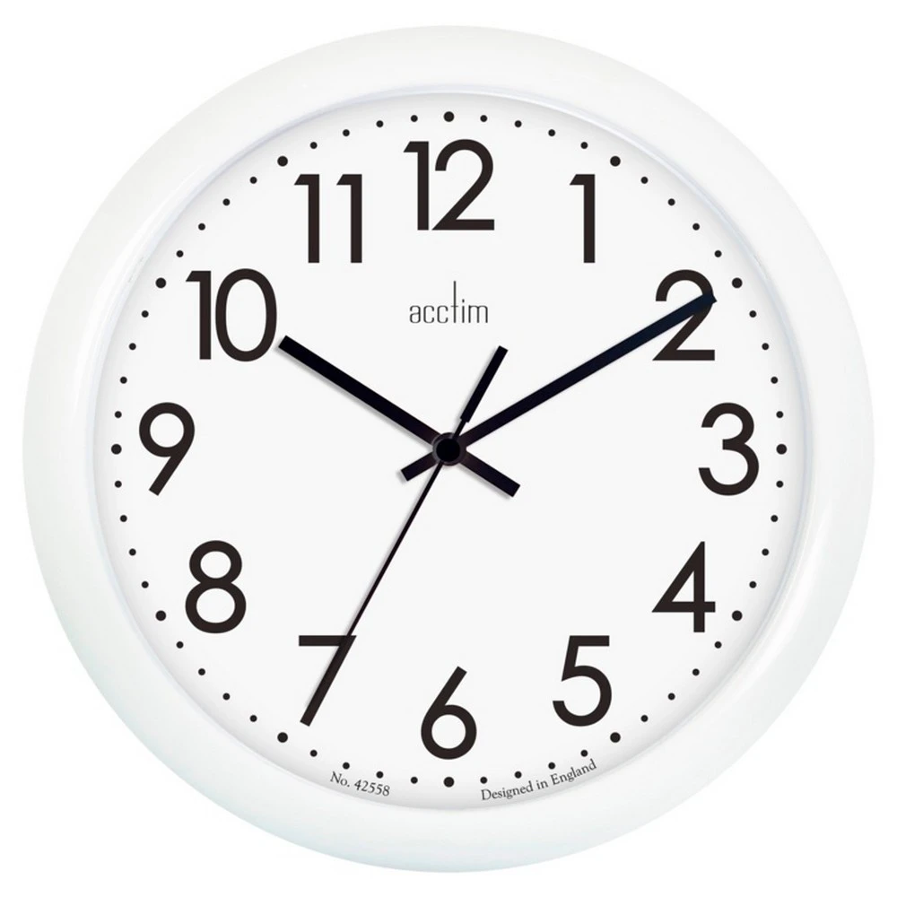 Acctim Abingdon Plastic Wall Clock (Black/White) - ST153