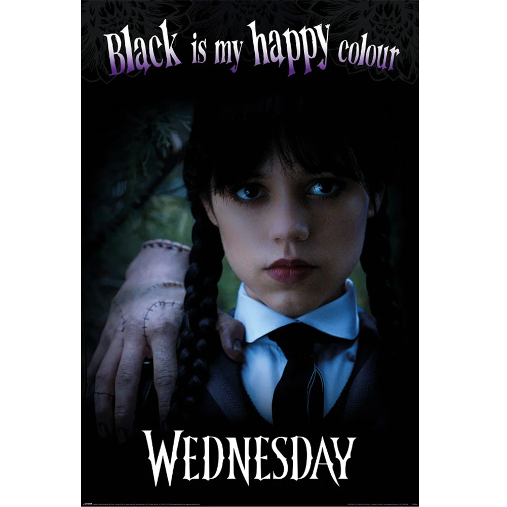 Wednesday Black Is My Happy Colour Poster (Black/Purple) - TA11370