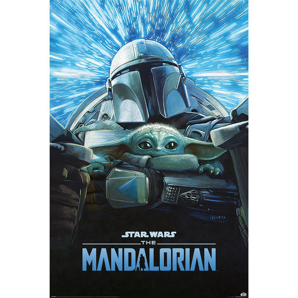 Star Wars: The Mandalorian Lightspeed Poster (Light Blue/Black) - TA11468