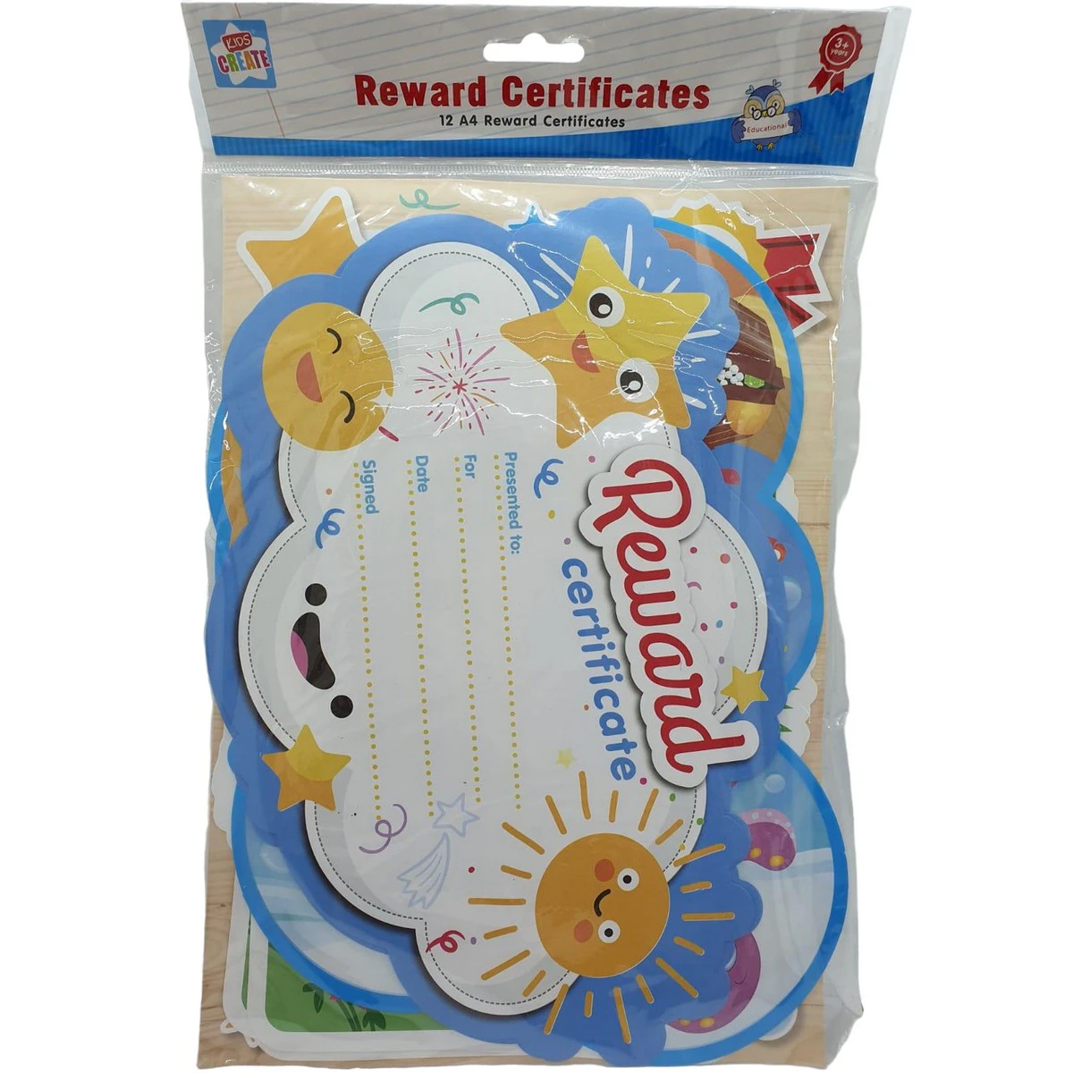 Kids Create A4 Reward Certificate (Pack of 12) (Multicoloured) - SG34075