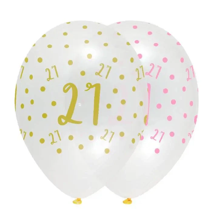 Creative Party Latex 21st Birthday Balloons (Pack of 50) (Yellow) - SG27849