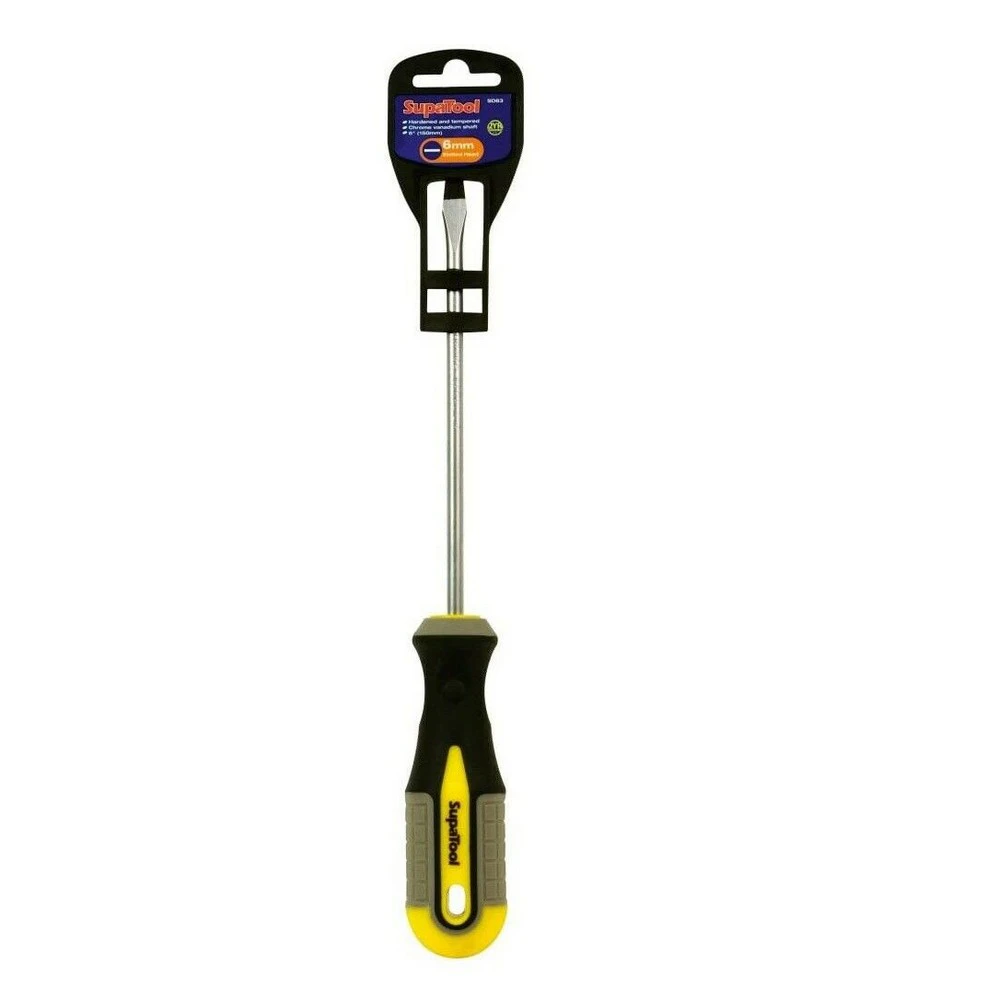 SupaTool Slotted Screwdriver (Silver/Black/Yellow) - ST7284