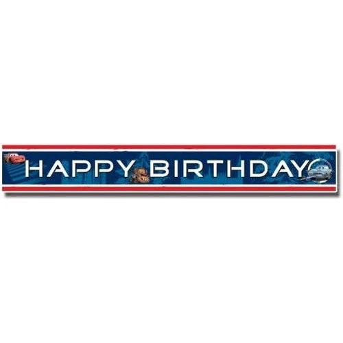 Cars Foil Happy Birthday Banner (Blue/Red/White) - SG25114