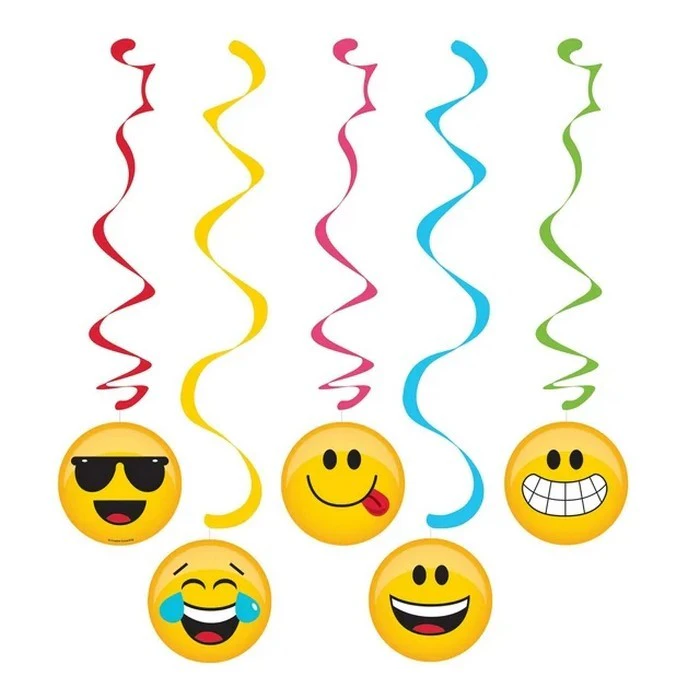 Creative Converting Dizzy Danglers Emoji Hanging Decoration (Pack of 5) (Multicoloured) - SG32622