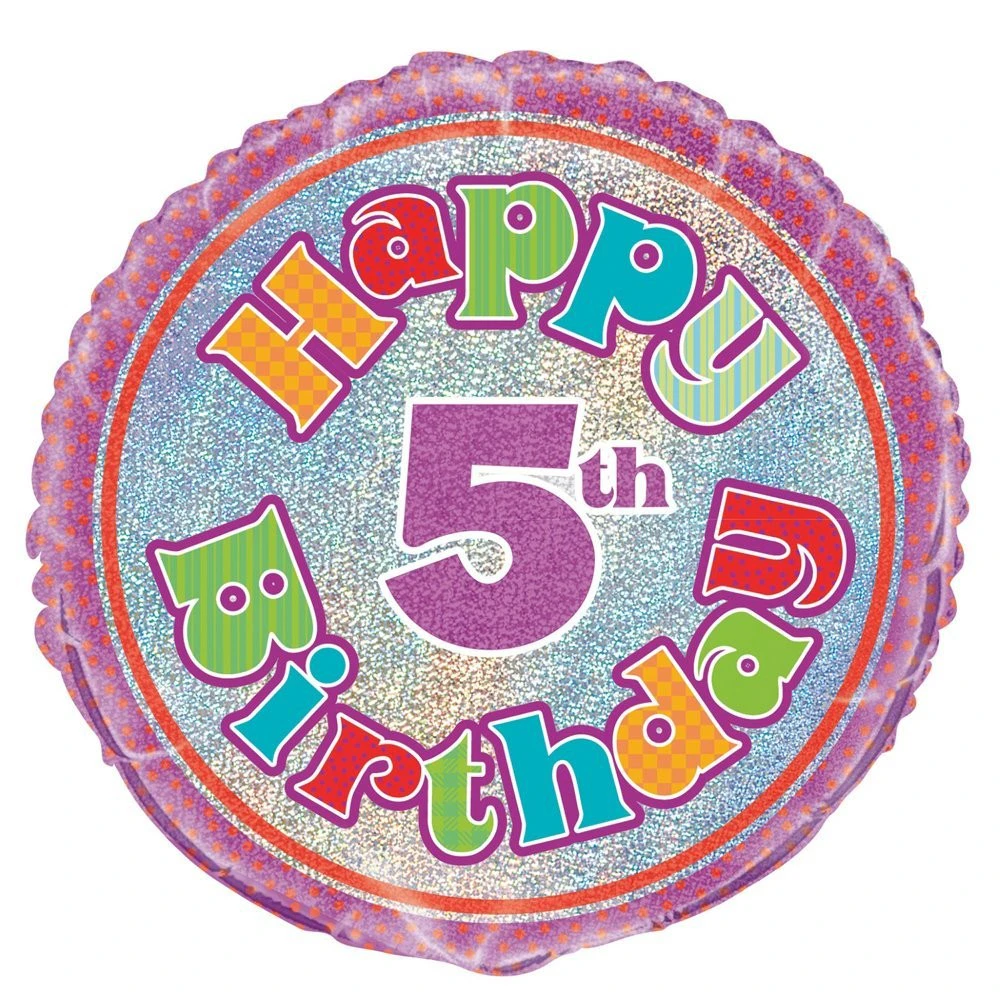 Unique Party Prism 5th Birthday Foil Balloon (Pink/Multicoloured) - SG34884