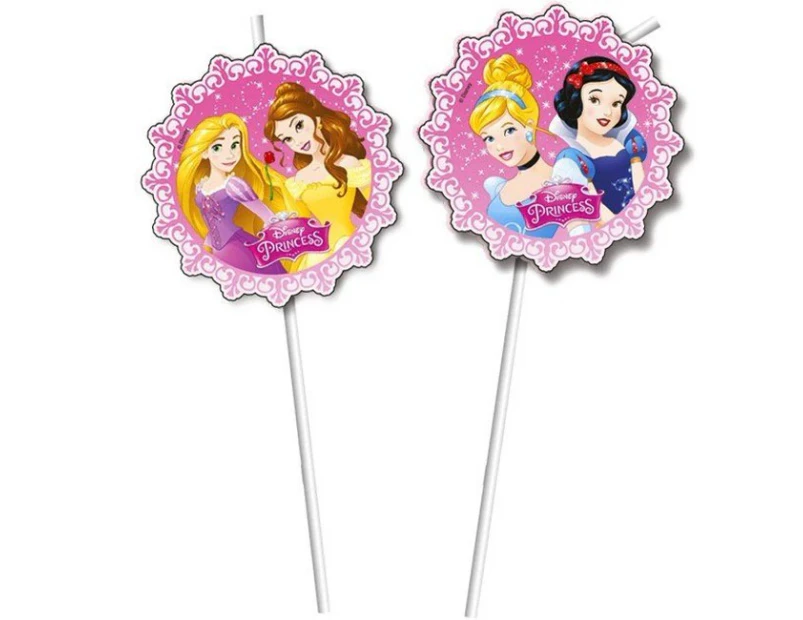 Disney Princess Disposable Straws (Pack of 6) (Pink/White) - SG31345