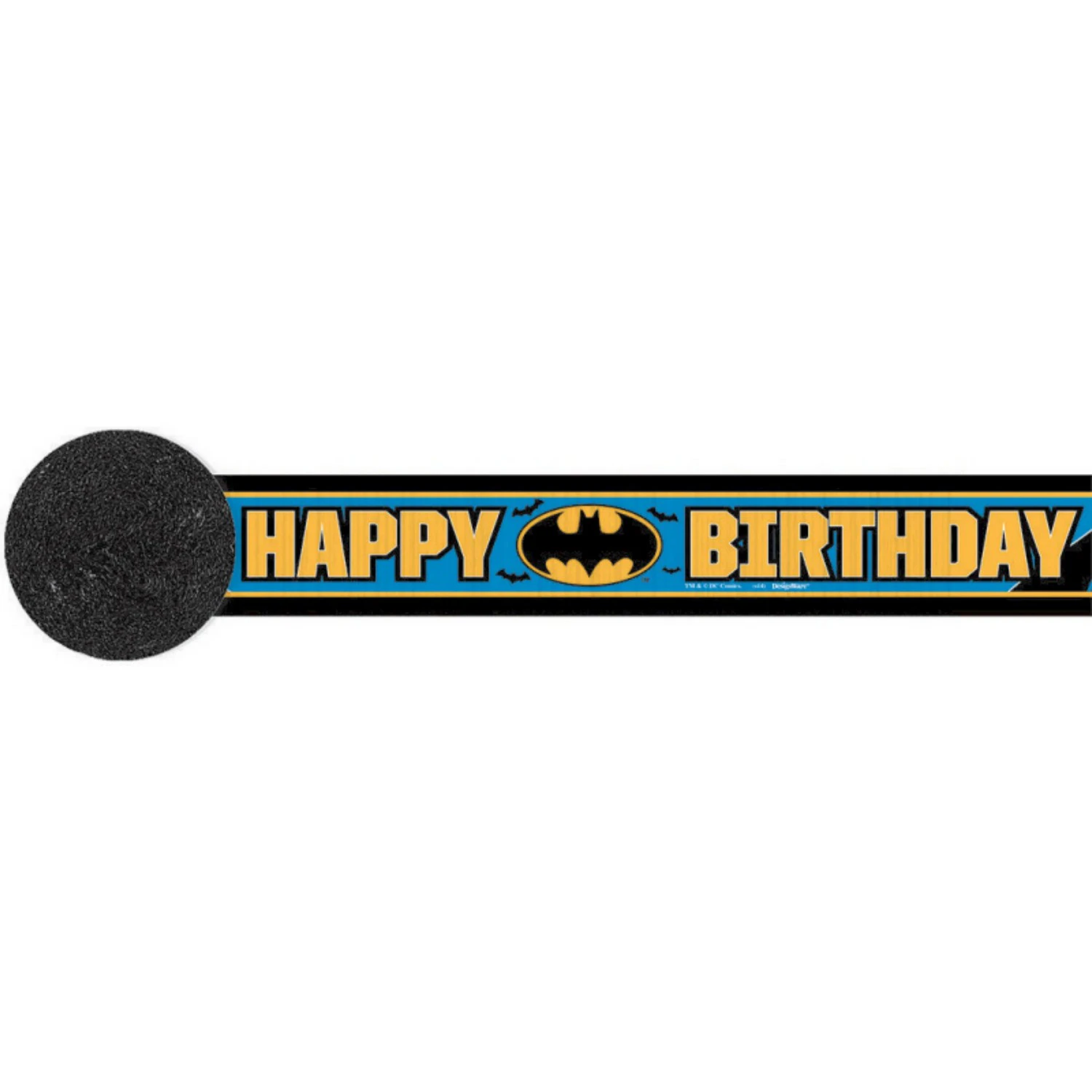 Batman Crepe Happy Birthday Streamer (Black/Yellow/Blue) - SG30562