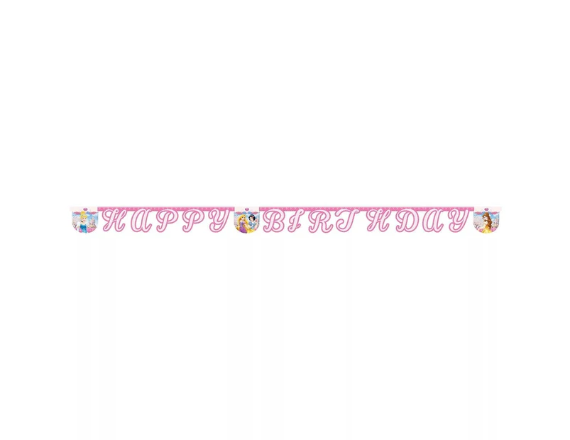 Disney Princess Glamour Happy Birthday Banner (Pink) - SG29908