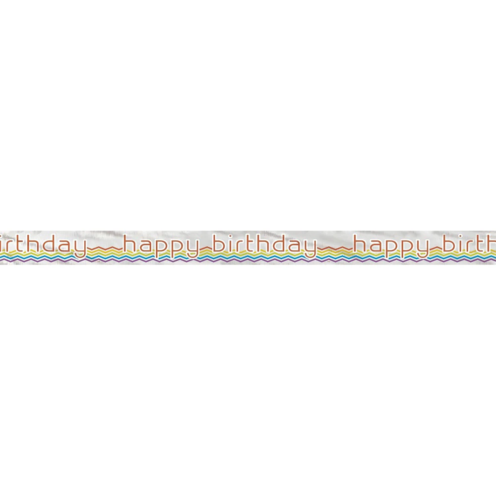 Unique Party Foil Rainbow Happy Birthday Banner (Multicoloured) - SG25089