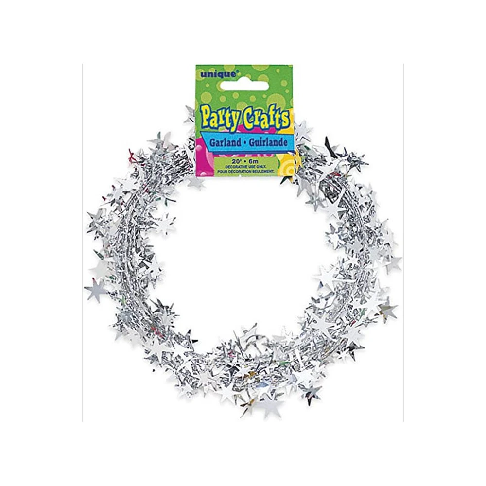 Unique Party Wire Star Garland (Silver) - SG27189