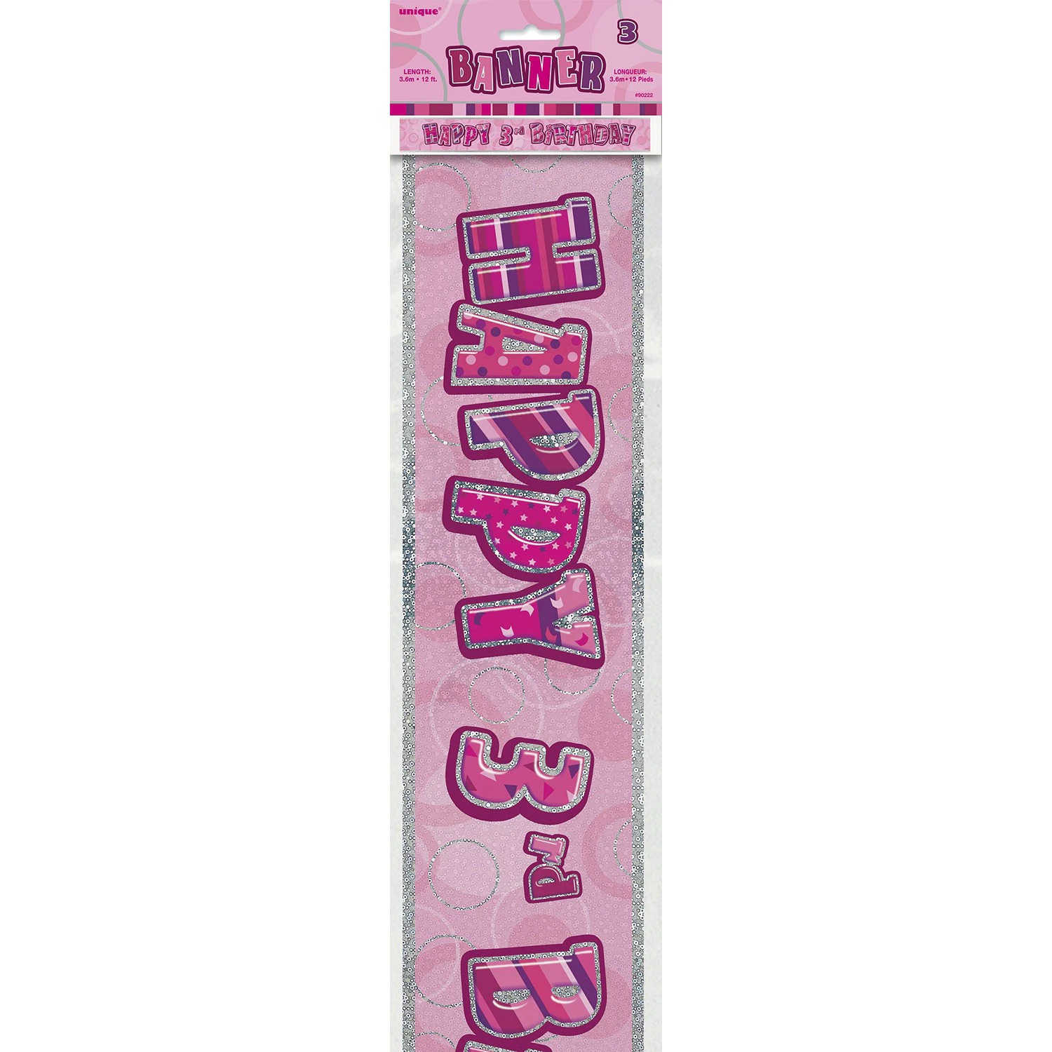 Unique Party Foil Glitz 13th Birthday Banner (Pink) - SG34101