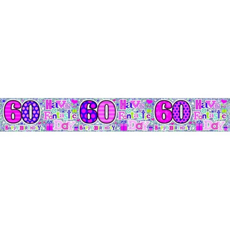 Creative Party 60th Birthday Wall Banner (Multicoloured/Pink) - SG35044