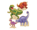 Creative Party Dinosaurs Party Centrepiece Set (Pack of 4) (Multicoloured) - SG33394
