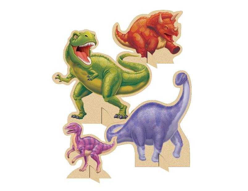 Creative Party Dinosaurs Party Centrepiece Set (Pack of 4) (Multicoloured) - SG33394