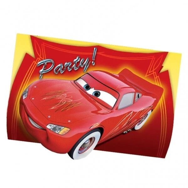 Cars Die Cut Lightning McQueen Invitations (Pack of 6) (Red) - SG30319