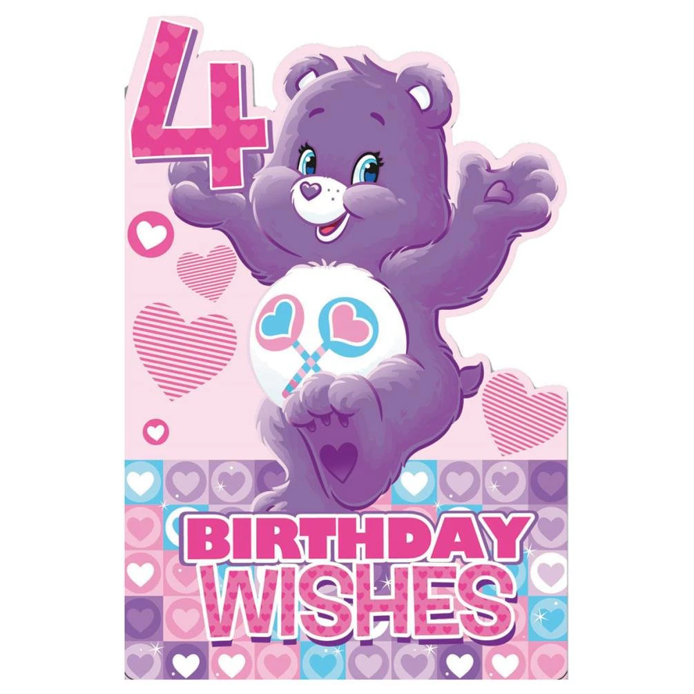 Care Bears 4th Birthday Greetings Card (Multicoloured) - SG32338