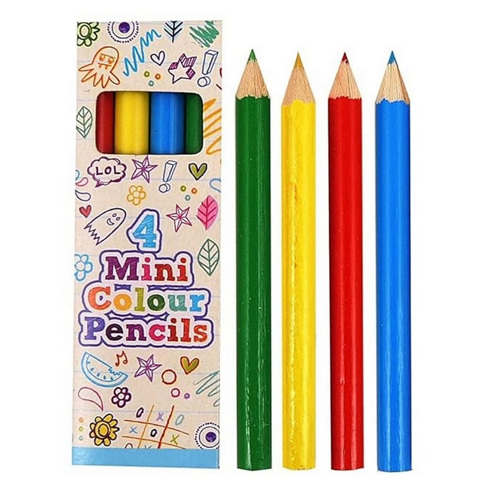 Henbrandt Mini Coloured Pencil (Pack of 4) (Green/Yellow/Red/Blue) - SG29927